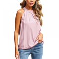 thumbnail image 4 of Womens Tops Sleeveless Halter Racerback Summer Basic Tee Shirts Cami Tank Tops Beach Blouses S-XL, 4 of 6