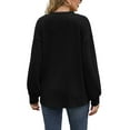 thumbnail image 2 of Fashnice T-Shirt Femme Uni T-Shirt Tunique à Manches Longues Blouse Ample Hauts de Travail Noir TG, 2 of 3