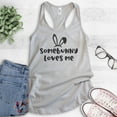 thumbnail image 2 of Somebunny Loves Me Tank Top, Ladies Racerback Tank Top, Easter Tank, Easter Pun Tank, Silver Gray, Large, 2 of 3