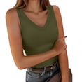 thumbnail image 5 of LLYWEY Women's V Neck Ribbed Tank Top - Solid Color Slim Fit Sleeveless Workout Tanks for Yoga Running, 5 of 6