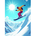 thumbnail image 4 of Snowboarding Scene Themed Backdrop Background Banner Winter Sports Party Decorations Snowflake Mountain Sun Decor Photography Props Winter Festival Party Supplies, 4 of 8