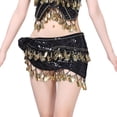 thumbnail image 1 of Danza Del Vientre Cadera Bufanda Lentejuelas Danza Cinturón Borla Monedas Falda Cinturón Negro Sunnimix Bufanda de danza del vientre para mujer, 1 of 7