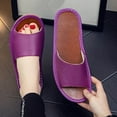 thumbnail image 2 of Anuirheih Slip on Sandals Women,Women's Flat Shoes Ladies Beach Sandals Summer Non-Slip Causal Slippers(Purple), 2 of 3