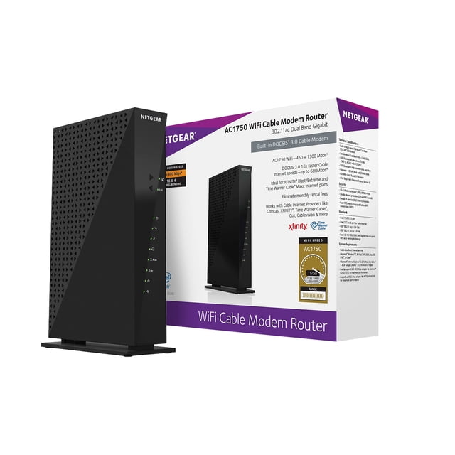 Combo de enrutador WiFi y módem por cable NETGEAR C6300 AC1750