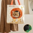 thumbnail image 2 of Portable Cat Carrier Tote Bag, Orange Lion Canvas Pet Shoulder Bag with Peek Hole for Cats Small Dogs, 2 of 4