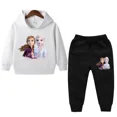 thumbnail image 3 of Ropa de primavera para niños, suéter con capucha de manga larga para niñas de Frozen Elsa, conjunto de 2 piezas de sudadera y pantalón para niños pequeños, 3 of 5