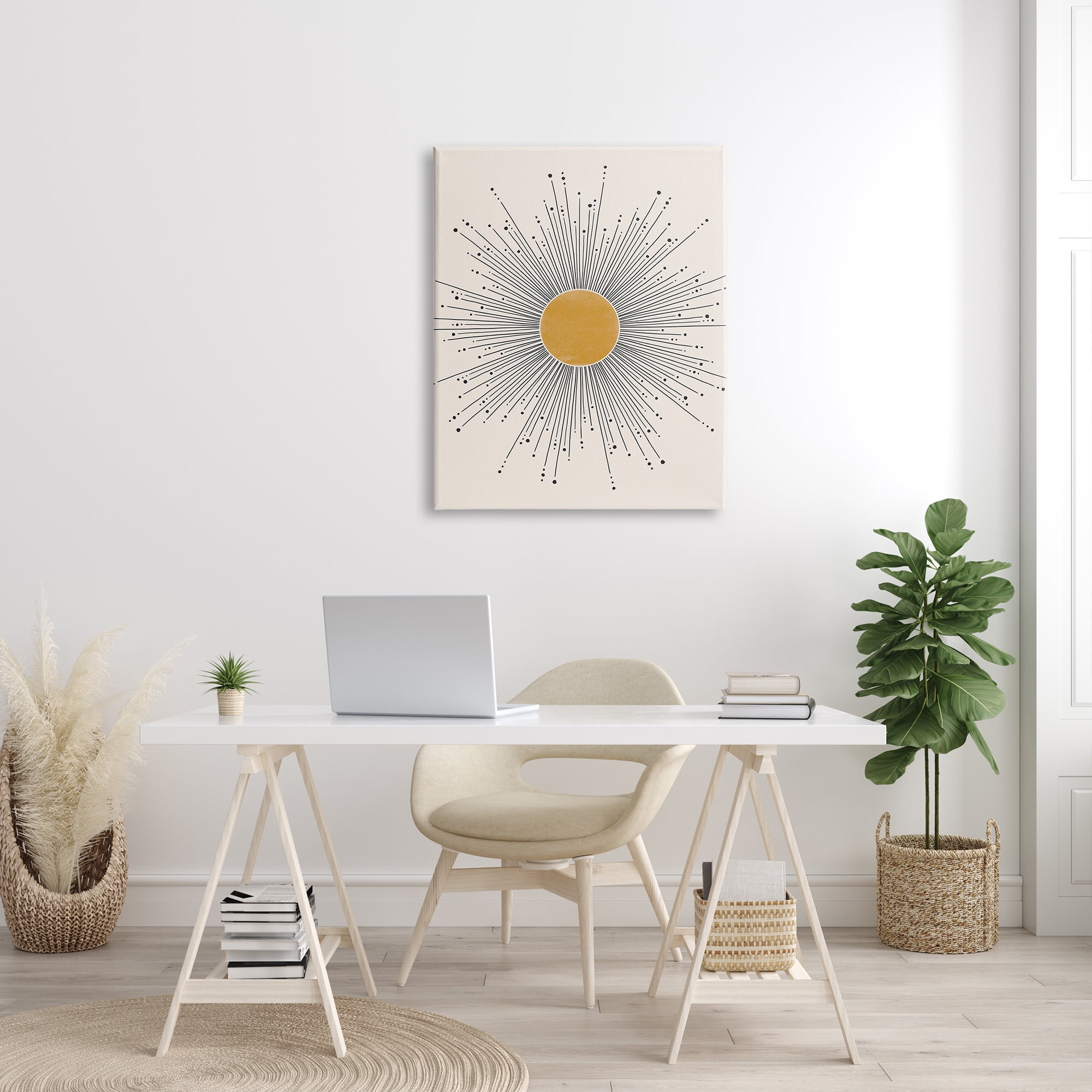 Stupell Industries Art Deco Summer Sun Geometric Line Bursts Outer Space Painting Gallery Wrapped Canvas Print Wall Art, 30 x 40