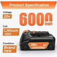 thumbnail image 2 of 20v Max Battery Replacement for Dewalt 6.0Ah Battery 2Packs, 2 of 7
