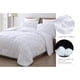 thumbnail image 3 of Juego de edredón de 3 piezas con pliegues, juego de cama de microfibra suave lavada con flecos para hotel, dormitorio, habitación de invitados (Queen, blanco), 3 of 5