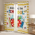 thumbnail image 2 of Manfei Girly Gold Cartoon Black Out Curtains for Teen, Cute Initial Letter Curtains Pack of 2 (42x63 Each), Cartoon Pencil Bedroom Curtains, Curtains and Drapes Bedroom Decor, 2 of 6