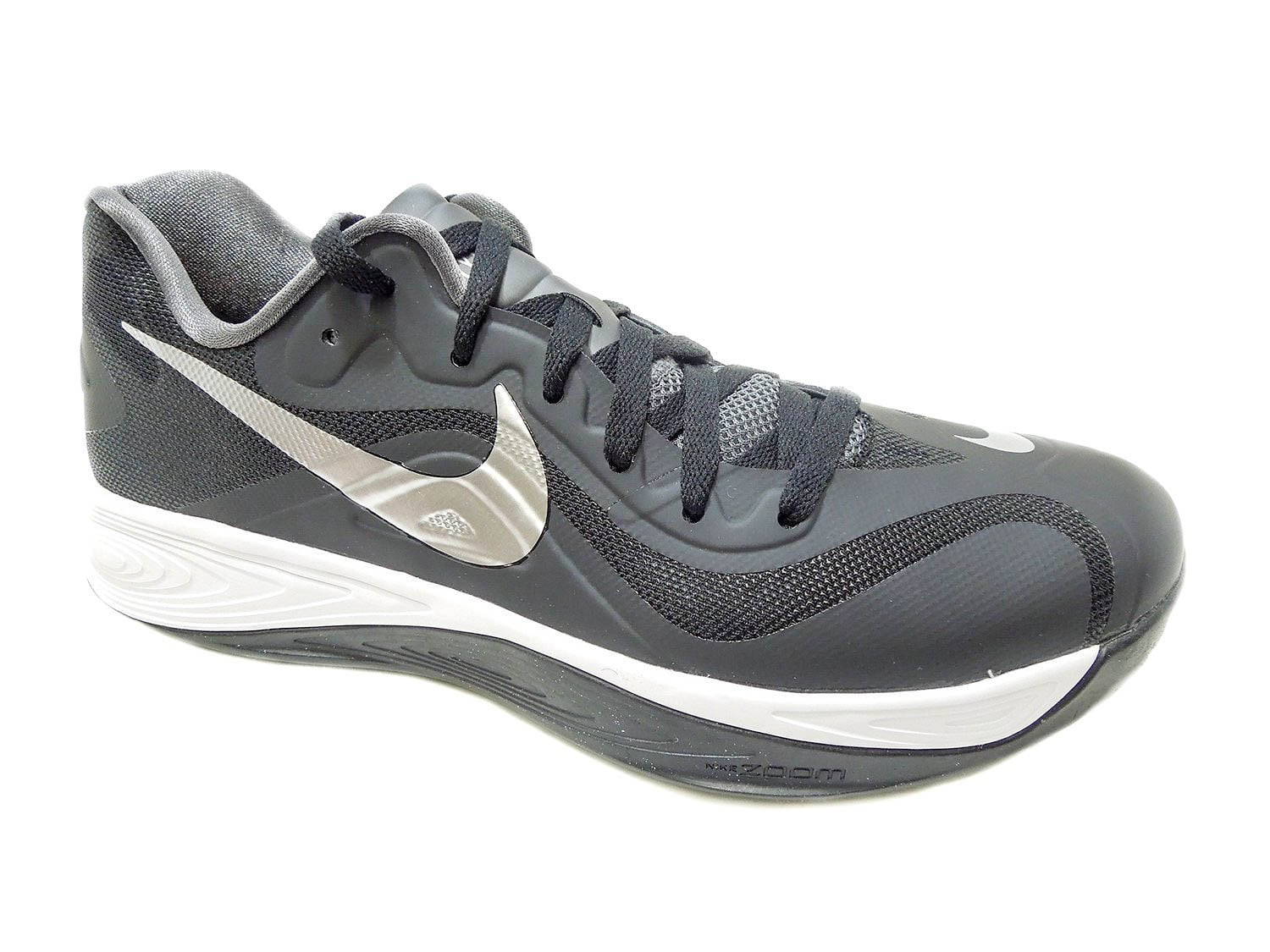 Nike Hyperfuse Low TB Mens Basketball Shoes Black Metallic Silver Greyn -