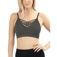 thumbnail image 5 of KOGMO Women's Front V-Lattice Bralette with Adjustable Straps and Removable Bra Pads, 5 of 6