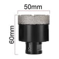 thumbnail image 1 of For M14 Thread Dry Vacuum Brazed Diamond Drill Core Bit Ceramic Tile Stone 50mm, 1 of 9