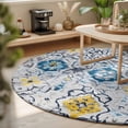 thumbnail image 3 of Round Area Rugs 4Ft, Vintage Ethnic Non-Slip Washable Circle Rugs Carpet, Morocco Boho Farmhouse Abstract Texture Indoor Outdoor Rug Floor Mats Throw Runner for Bedroom Living Room Bathroom, 3 of 8