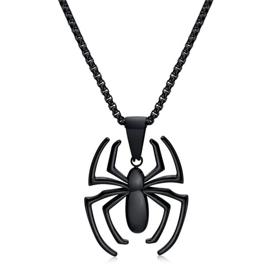 Spiderman Necklace Spider Pendant Necklace for Men, Silver/Gold/Black Stainless Steel Spider Chain Spider Man Gifts Accessories Jewelry for Spider-man Fans Men Women