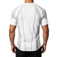 thumbnail image 4 of Men's Workout Shirts Quick Dry Seamless Short Sleeve Tshirts Breathable Compression Workout T-Shirt Geometric Print Athletic Tee For Gym Running Training, 4 of 6