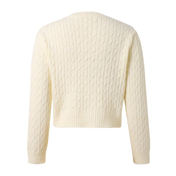 Ediodpoh Women Button Down Crop Sweater Cardigan Long Sleeve Open Front Cardigan Sweaters for Women Cute Knit Pullover Tops Beige