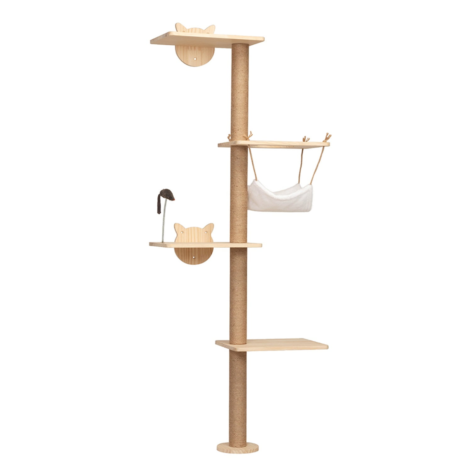 Pefilos 69" Wall Mounted Cat Tree for Indoor Cats 4-Tier Floor Tall Kitty Climbing Activity Center with Scratching Post, Cat Tree Tower with Hammock, Dangling Ball Upgraded, Beige Pefilos 69" Wall Mounted Cat Tree for Indoor Cats 4-Tier Floor Tall Kitty Climbing Activity Center with Scratching Post, Cat Tree Tower with Hammock, Dangling Ball Upgraded, Beige