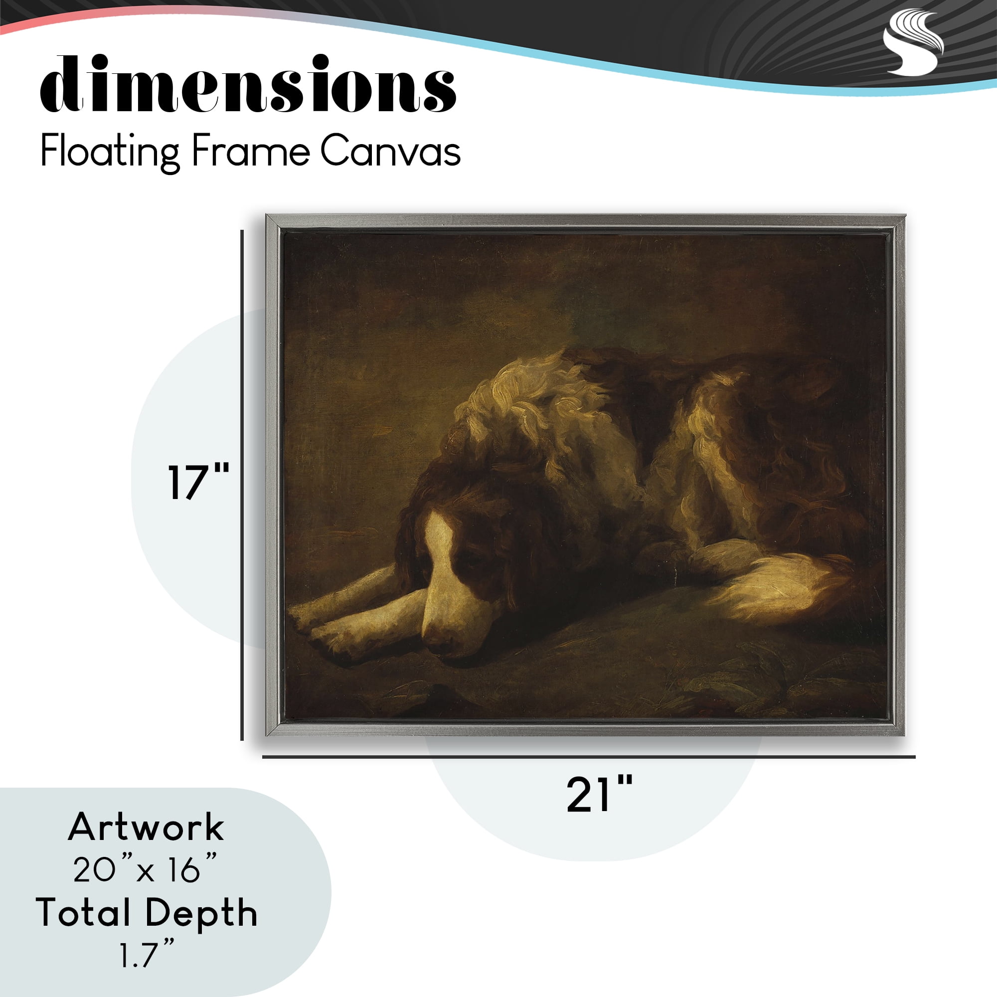 Stupell Industries Dim Lighted Classic Dog Gray Framed Floater Canvas Wall Art, design by Lil' Rue
