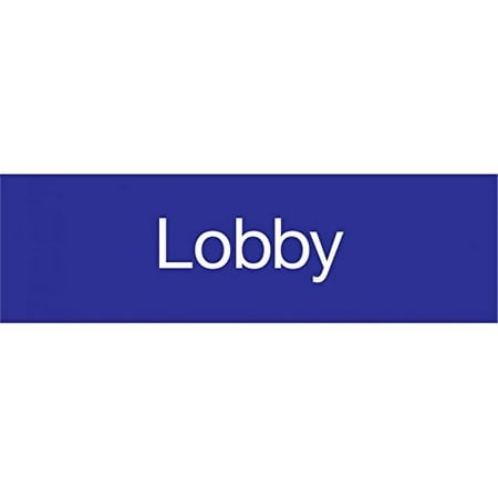 EN12BL National Marker Engraved Lobby Label Sign, 3 Inches x 10 Inches, Blue, 2Ply Plastic