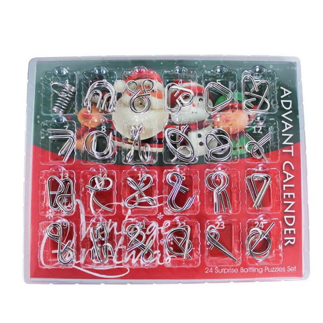 IROINID Christmas Calendar Blind Box Intellectual Buckle 24 Piece Set Children's Metal Unbuckle