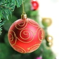 thumbnail image 4 of Matte Gold Christmas Ornaments - 6-Piece 80mm/3.15" Swirl Design Hanging Baubles with Glitter Accents, Elegant Christmas Tree Decorations for Décor, 4 of 8