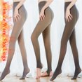 thumbnail image 3 of Lovskoo Womens Fleece Lined Thick Tights Thermal Fake Translucent Pantyhose Warm Stockings Solid Color Similar Skin Leggings Tights Balck-Stirrup, 3 of 4