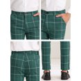 thumbnail image 6 of Unique Bargains Men's Plaid Slim Fit Flat Front Business Checked Trousers 32 Green, 6 of 6