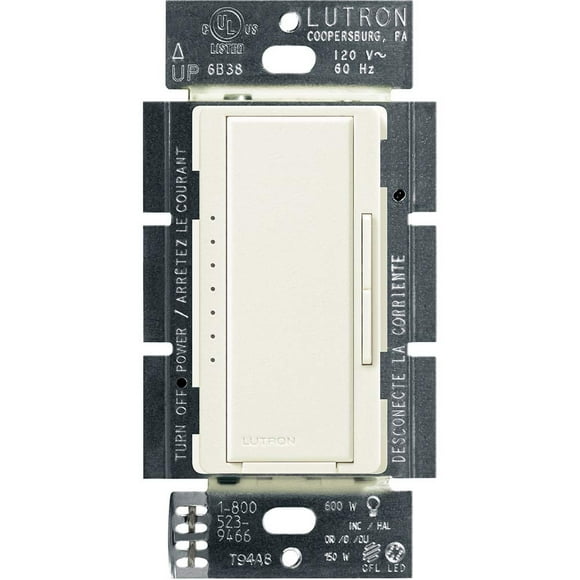 Lutron Maestro C.L Dimmer Switch for Dimmable LED, Halogen & Incandescent Bulbs, Single-Pole or Multi-Location, MACL-153M-BI, Biscuit