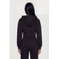 thumbnail image 4 of Women's Scuba Corset Detail Cropped Zip Front Hoodie, 4 of 4