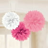 "Baby Shower Girl 16"" Fluffy Tissue Decorations (3 Pack) - Party Supplies"