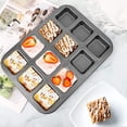 thumbnail image 4 of Linqz 12-Cavity Non-Stick Carbon Steel Brownie Pan, Square Cupcake & Mini Cake Mold with Dividers, Multi-Purpose Baking Tray, 4 of 8
