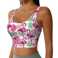 thumbnail image 2 of Balery Flamingo Sujetadores deportivos con espalda cruzada para mujer, acolchados, sin costuras, de alto impacto, ideales para yoga, gimnasio, entrenamiento y fitness.-Small, 2 of 8