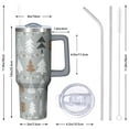 thumbnail image 3 of 40oz Insulated Tumbler with Handle - Winter Snowflake Stainless Steel,Double Wall Cup w/Straw Lid for Office Party, 3 of 4