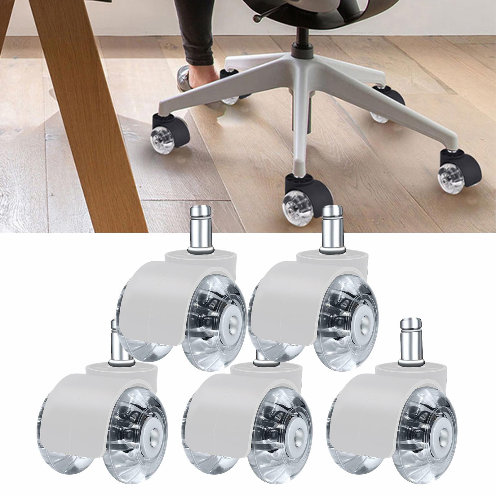 Heavy Duty Office Chair Caster Wheels Set of 5 Roller Wheel for Floor Protecting
