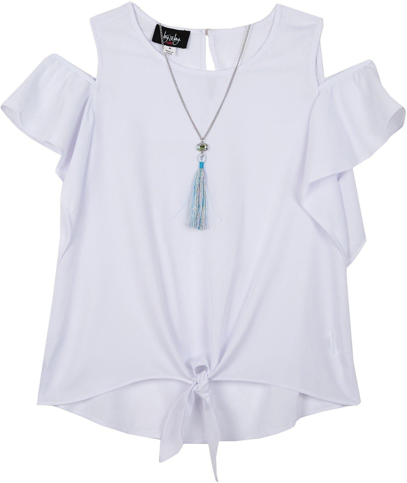 Amy Byer Big Girls Long Sleeve Cold Shoulder Top