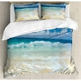 thumbnail image 4 of Seaside Scenery King Duvet Cover Hawaii Ocean Landscape Bedding Set Tropical Palm Tree Sunset 3pcs Polyester Quilt Cover, 4 of 7