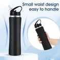 thumbnail image 4 of Insulated Water Bottle 20 OZ Stainless Steel Water Bottle with Straw Metal Water Bottle Double Wall Leakproof Keeps Drinks Hot and Cold (Black), 4 of 7