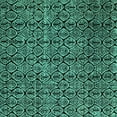 thumbnail image 1 of Ahgly Company Machine Washable Indoor Square Abstract Turquoise Blue Modern Area Rugs, 3' Square, 1 of 4