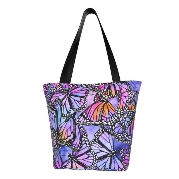 Disketp Watercolor Butterflies Bolsa de Hombro Casual para Mujer, Bolso Cruzado para Compras, Viajes y Uso Diario