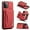 Red, variant on Unique Creative Multi-Function Magnetic Detachable Wallet Stand PU Phone case for iPhone 14 13 12 11 8 7 X XS XR Plus Pro Max Mini SE Bumper Skin-Friendly Retro Back Cover(Khaki,12)