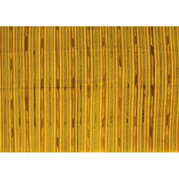 Ahgly Company Machine Washable Indoor Rectangle Southwestern Yellow Country Area Rugs, 8' x 12'