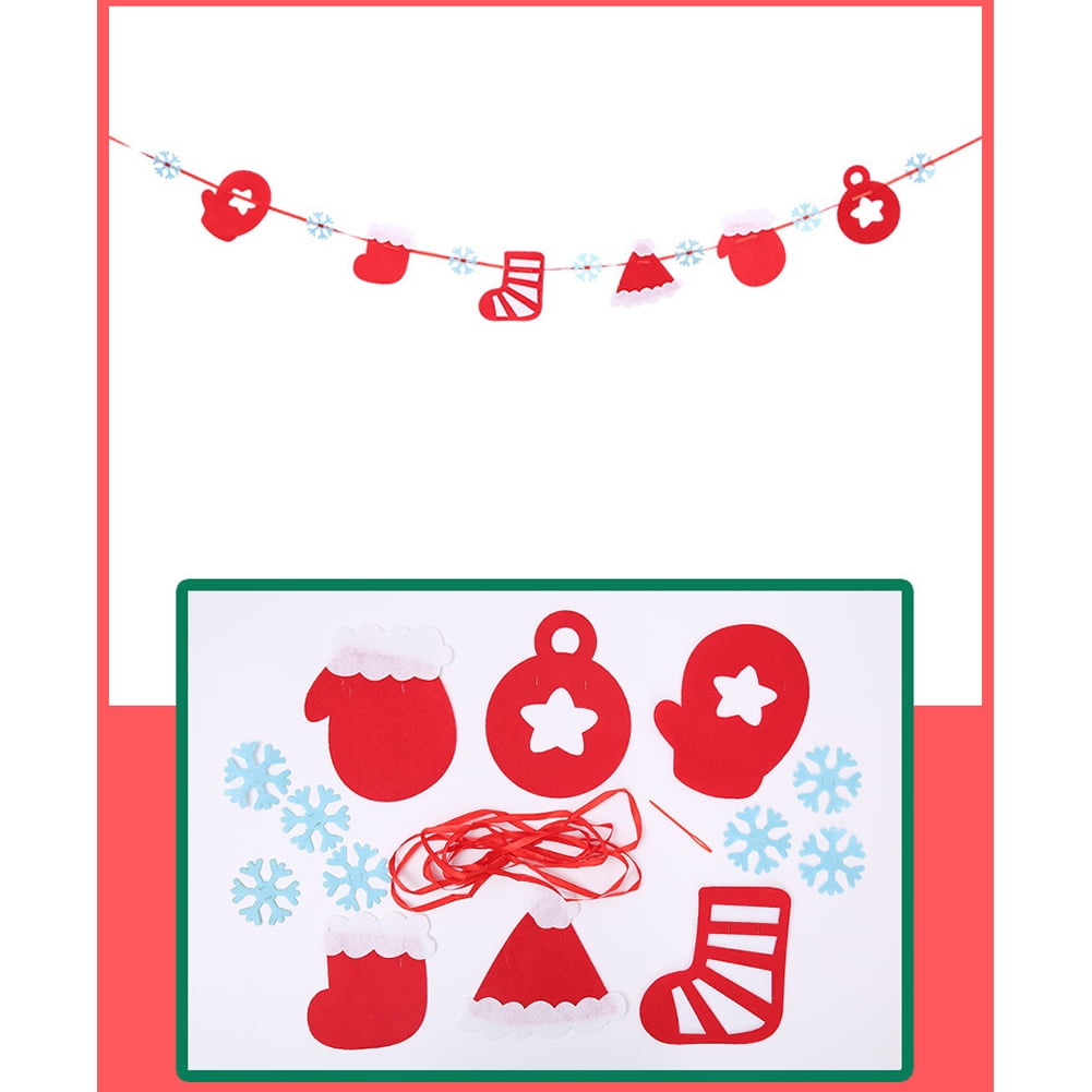 Merry Christmas Paper Banner Garland Xmas Snowflake Wall Decorations for Home Ha