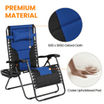 thumbnail image 5 of Alden Design 29in Foldable Padded Zero Gravity Chair with Cupholder/ Pillow for Outdoor, Navy Blue/Black, 5 of 9