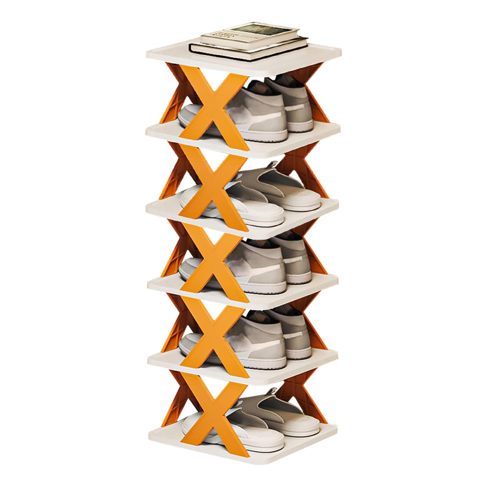 Vertical Shoe Rack Multi Tiered Removable X Shape Shoe Shelf