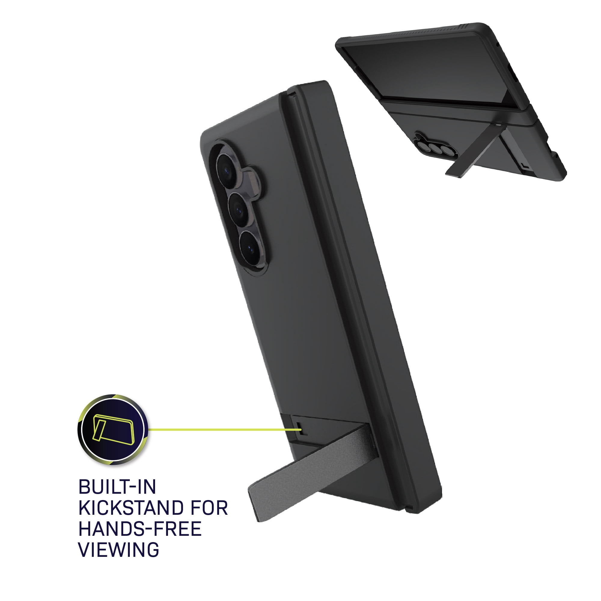 Body Glove Magnetic Compatible Phone Case with Kickstand for Samsung Galaxy Z Fold8 Ultra / Z Fold7 - Black
