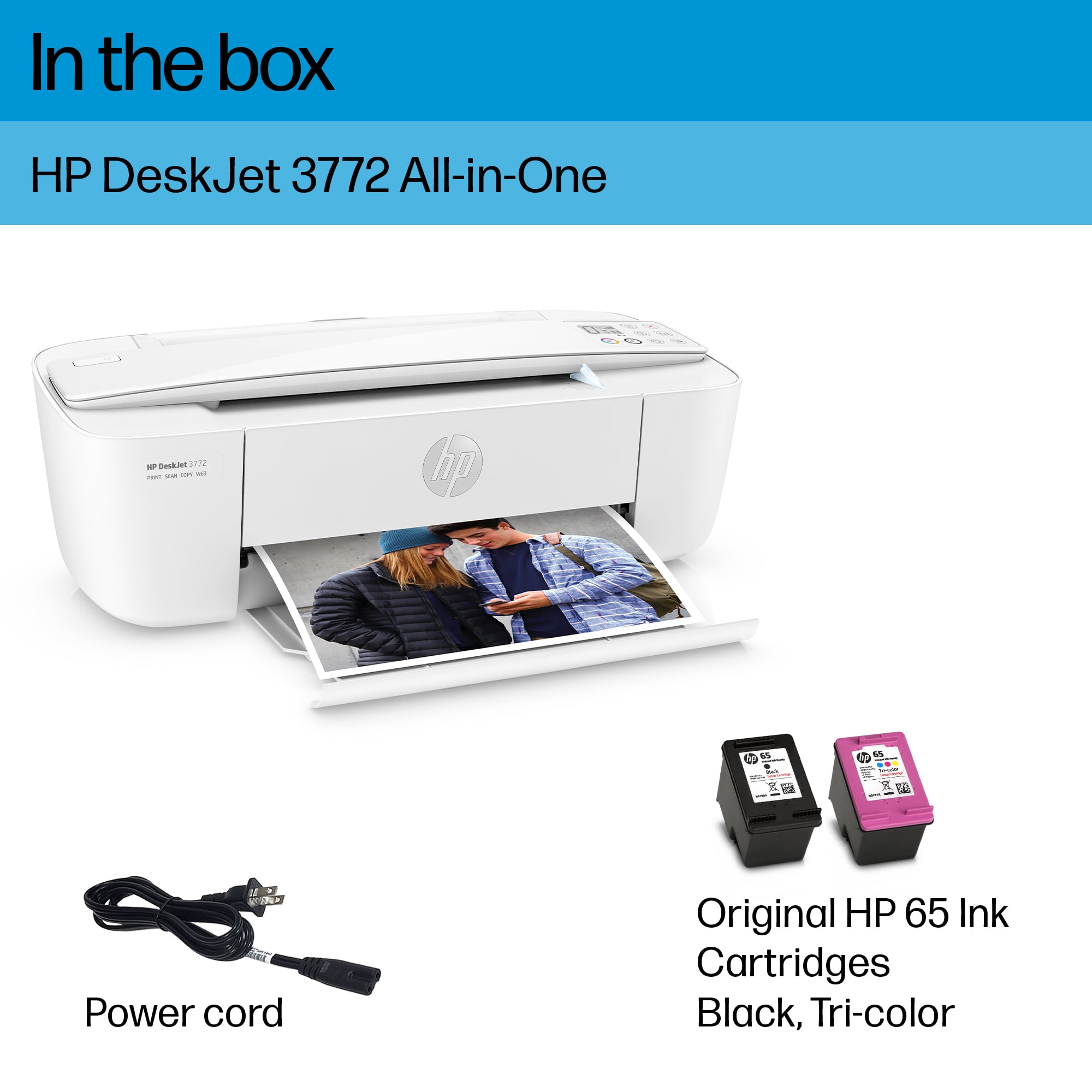  HP DeskJet 3772 All-in-One Color Inkjet Printer