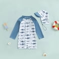 thumbnail image 2 of NIEWTR Toddler Infant Swimsuit One Piece Zipper Soft Baby Bathing Suit with a Hat(Grey,4-5 Years), 2 of 6