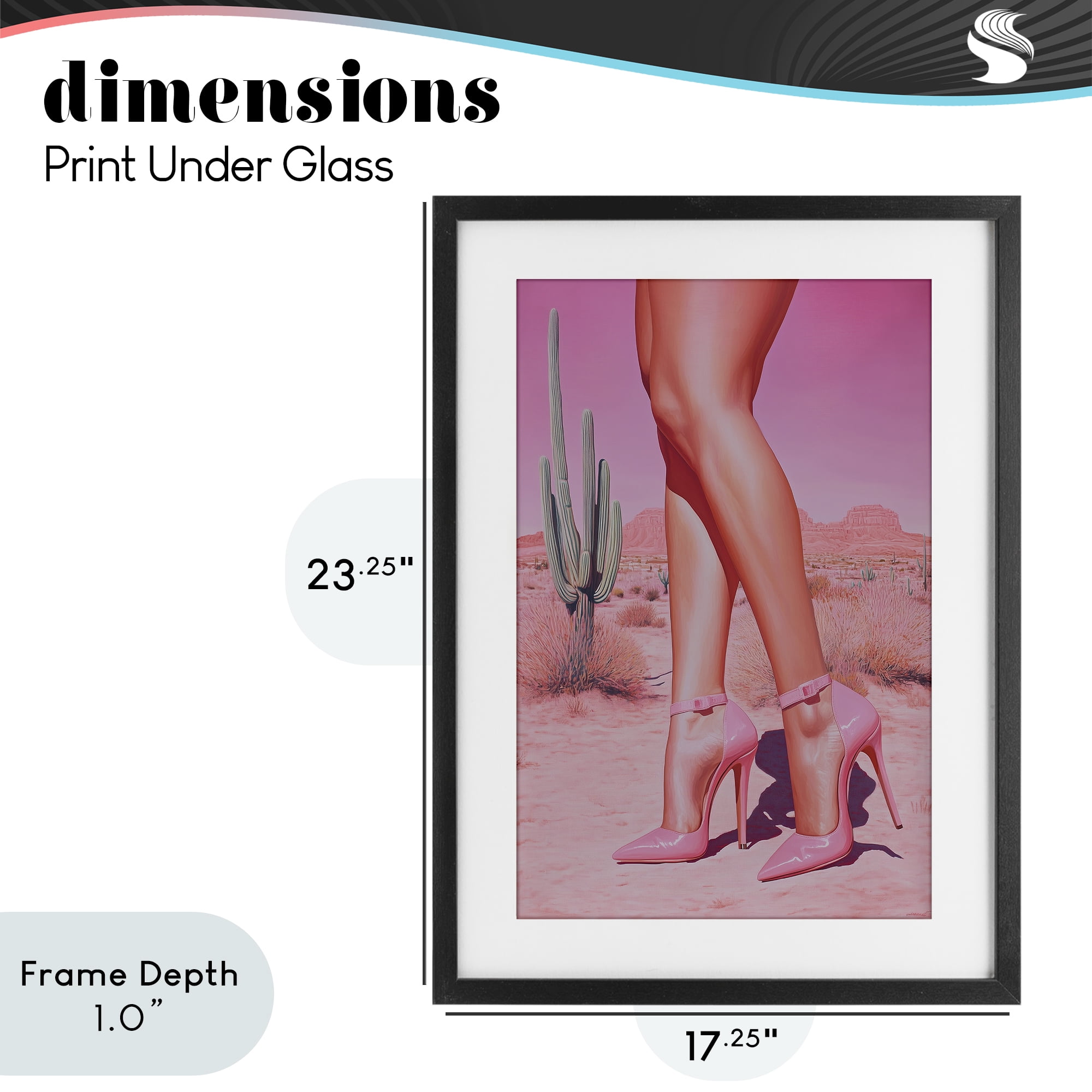 Stupell Industries Desert Heels Cowgirl Black Framed Print Under Glass, design by Heidi Kuntz