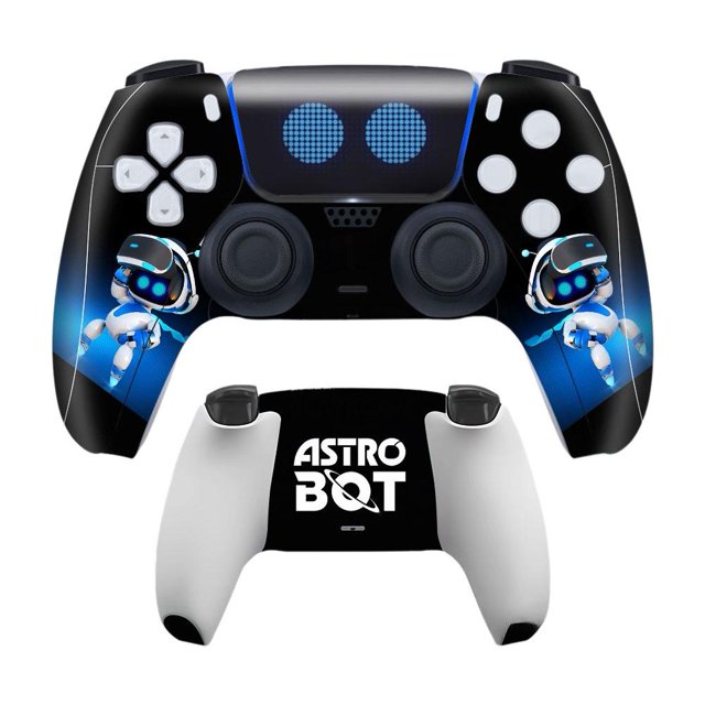 Pegatina para mando de PS5: diseño de robot pequeño, resistente al agua y a los arañazos, carcasa frontal y trasera para PS5, un complemento único y bonito para tu equipo de gaming.